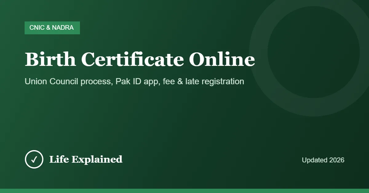 Birth certificate online Pakistan 2026 – Union Council and Pak ID guide