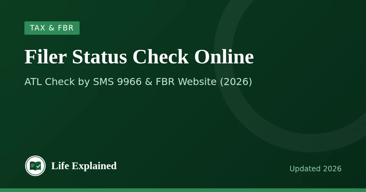 Filer Status Check Online: ATL Check by SMS 9966 & FBR Website (2026)