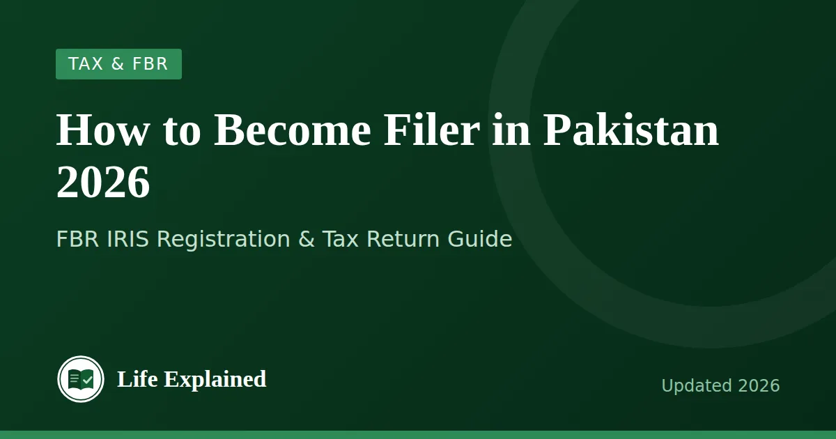 How to Become Filer in Pakistan 2026: FBR IRIS Registration & Tax Return Guide